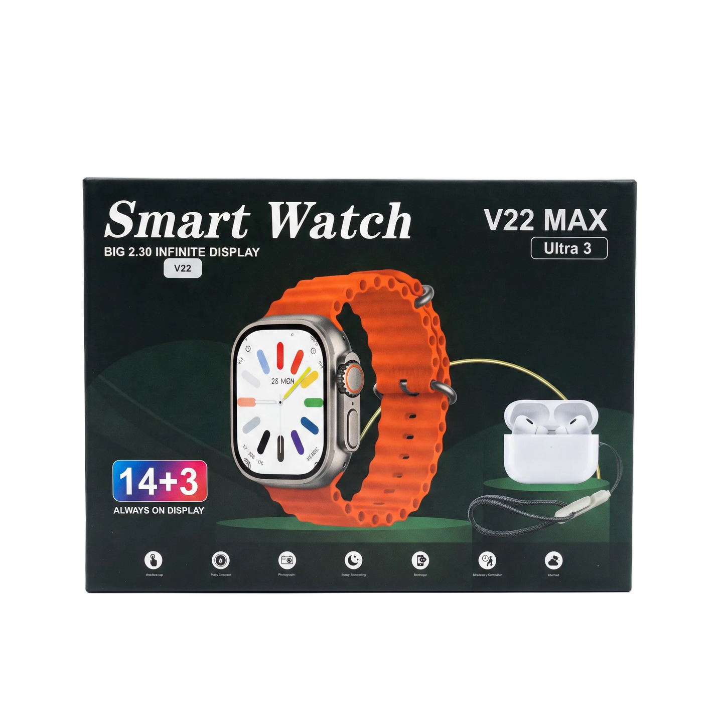 COMBO RELOJ + AIRPODS V22 MAX