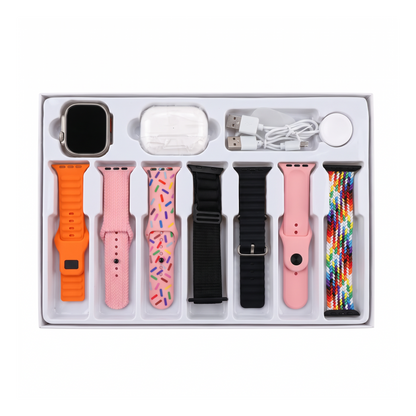 COMBO RELOJ + 7 PULSOS + AIRPODS JL-19 ULTRA 2