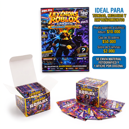 KIT 1 ALBUM ROBLOX + 1 CAJA DE 30 SOBRES