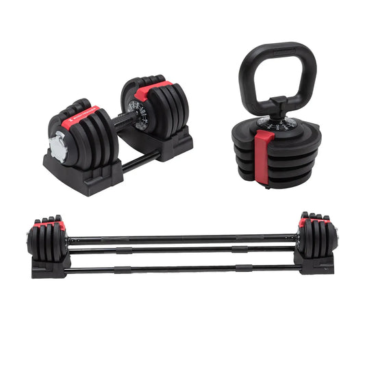 SET 3 EN 1 MANCUERNA DE 2KG A 19KG